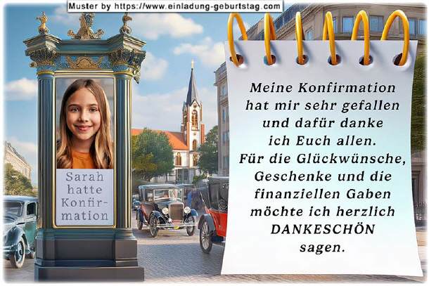 Danksagungskarte Konfirmation, die Litfaßsäule