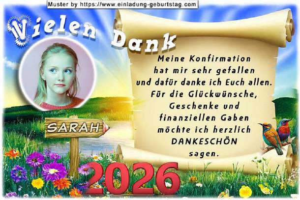 Danksagungskarte Konfirmation - Landschaftsbild