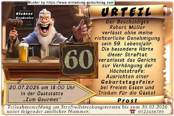 lustige Einladung Geburtstag - das Urteil