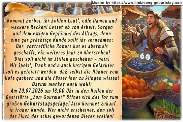 lustige Einladung Geburtstag - der Marktschreier