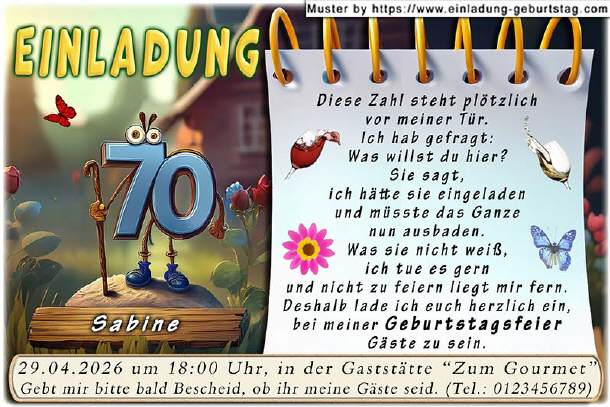 lustige Einladung Geburtstag - plötzlich