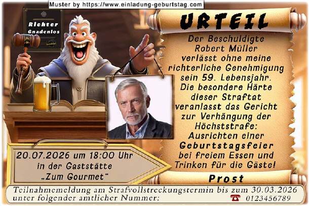 Einladung Geburtstag - Foto und Richter