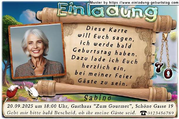 Einladung Geburtstag Foto - die Schriftrolle