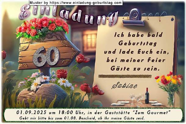 originelle Einladung Geburtstag - Jubiläumsschild