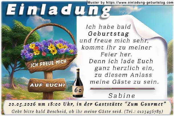 originelle Einladung Geburtstag - die Botschaft