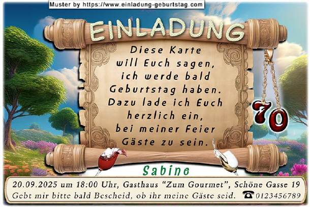 originelle Einladung Geburtstag - Schriftrolle