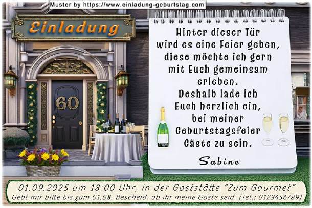 originelle Einladung Geburtstag - die Tür