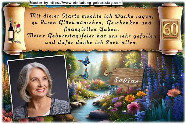 Danksagungskarte Geburtstag - Traumlandschaft