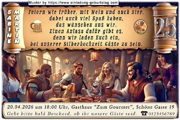 lustige Einladung Silberhochzeit - Spaß haben