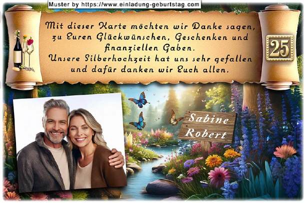 Danksagung Silberhochzeit - Traumlandschaft