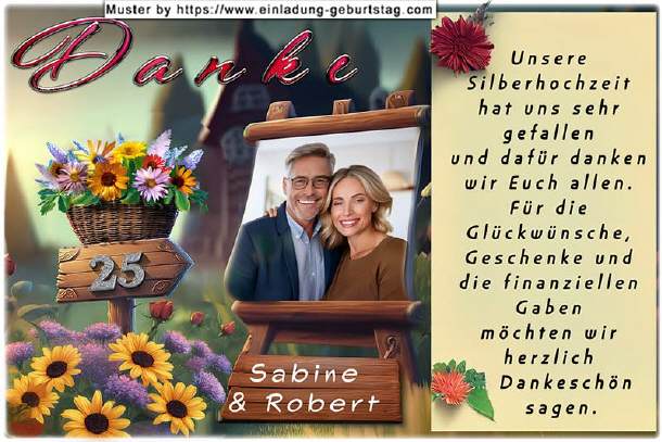 Danksagung Silberhochzeit - die Staffelei