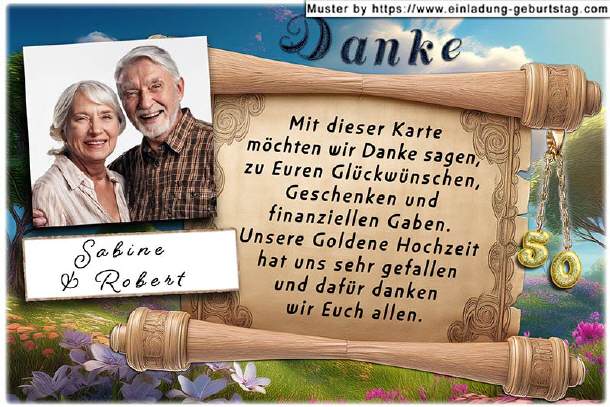 Danksagung Goldene Hochzeit - die Schriftrolle