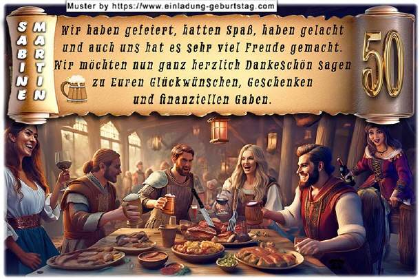 Danksagung Goldene Hochzeit - die Feierrunde