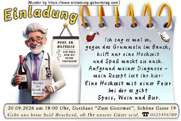 Hochzeitseinladung lustig - das Rezept