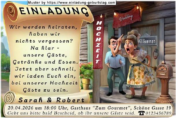 Hochzeitseinladung lustig - fast vergessen