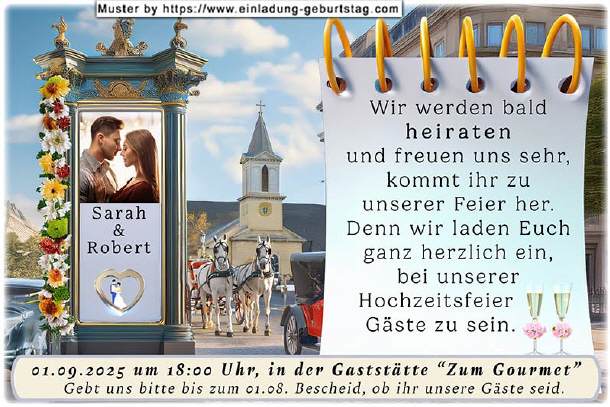 Einladung Hochzeit Foto auf Litfaßsäule