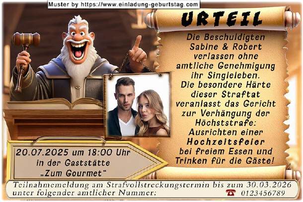 Einladung Hochzeit Foto: das Urteil