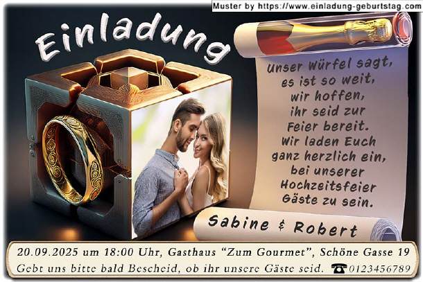 Einladung Hochzeit - der Fotowürfel