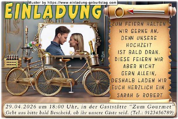 Einladung Hochzeit Foto und Tandem