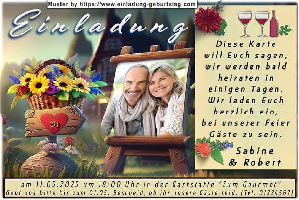 Einladung Hochzeit Foto auf Staffelei