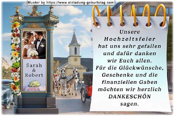 Dankeskarte Hochzeit - Foto auf Litfaßsäule