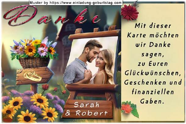 Dankeskarte Hochzeit - die Staffelei