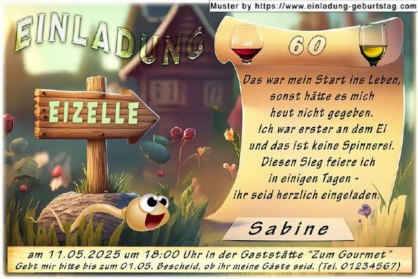 lustige Einladung Geburtstag - Ihr erster Sieg