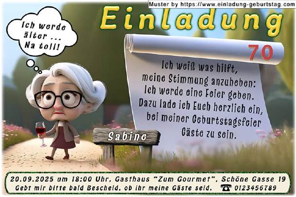 lustige Einladung Geburtstag - na toll