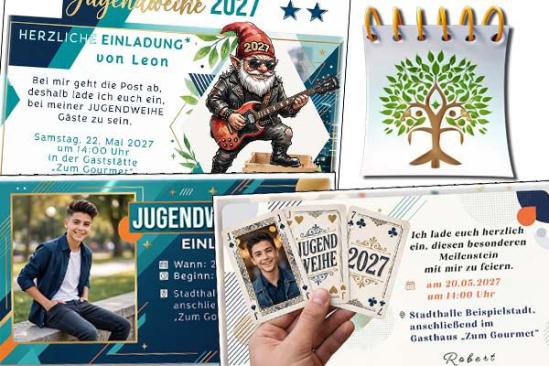 Einladungskarten und Danksagungskarten zur Jugendweihe 2027