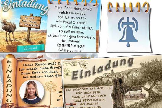 Die Einladung zur Konfirmation mit deinem Foto oder als originelle Einladungskarte.