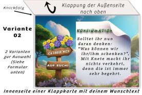 Innenseite einer Klappkarte für eine Einladungskarte zur Konfirmation Variante 02