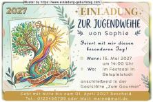 die originelle Einladung zur Jugendweihe mit der kreativen Zeichnung