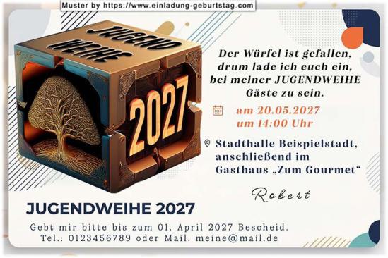 die originelle Einladung zur Jugendweihe mit dem speziellen Würfel