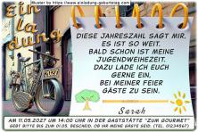die originelle Einladung zur Jugendweihe mit dem Fahrrad und der Zahl 2027