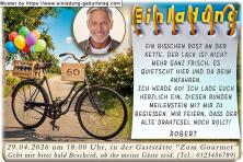 Die Einladung zum Geburtstag mit Ihrem Foto über einem Fahrrad. Ein bisschen Rost an der Kette, der Lack ist nicht mehr ganz frisch.