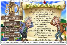 Einladung Goldene Hochzeit lustig - die Haare werden immer grauer und das nervt schon echt auf Dauer