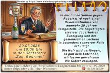 Die lustige Einladungskarte zur Silberhochzeit mit dem witzigen Urteilsspruch
