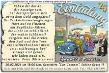 Die lustige Einladungskarte zur Silberhochzeit mit dem Preisschock an der Tankstelle - ein Tankstellenseelsorger hilft