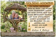 Einladung Goldene Hochzeit Foto vor einem Naturbild