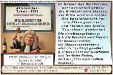 Das Spezialgericht für Konfirmationsangelegenheiten: Im Namen des Wachstums, hört das Urteil genau, die Kindheit wird blasser, der Blick wird nun schlau.