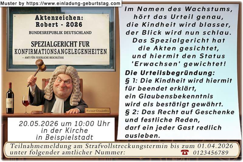 Das Spezialgericht für Konfirmationsangelegenheiten: Im Namen des Wachstums, hört das Urteil genau, die Kindheit wird blasser, der Blick wird nun schlau.