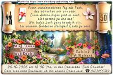 Die Einladung zur Goldenen Hochzeit mit der wunderschönen Naturlandschaft