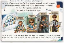 die lustige Einladung zur Jugendweihe - dein Weg vom Kindergarten bis zur Jugendweihe