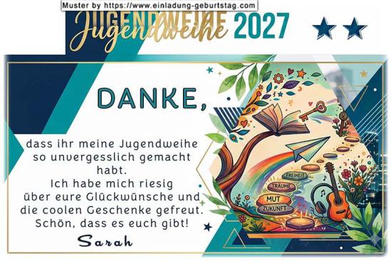 Die Danksagung zur Jugendweihe mit den beschrifteten Trittsteinen