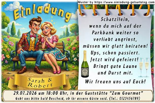 Hochzeitseinladung lustig - Schatzilein