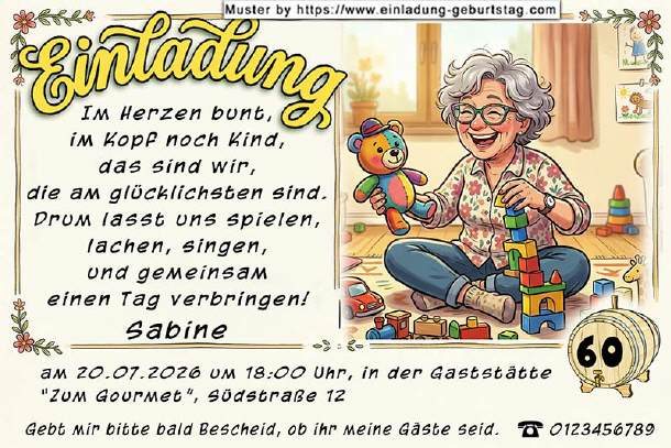 lustige Einladung Geburtstag, der Teddy