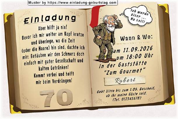 lustige Einladung Geburtstag - &auml;lter werden