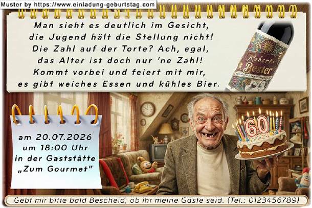 lustige Einladung Geburtstag - Smile