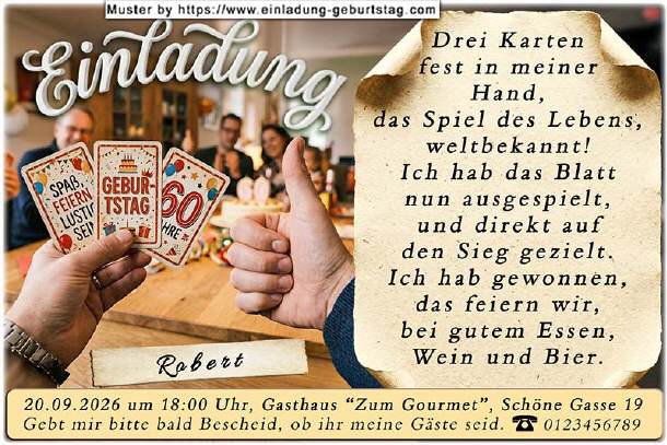 lustige Einladung Geburtstag - das Kartenspiel