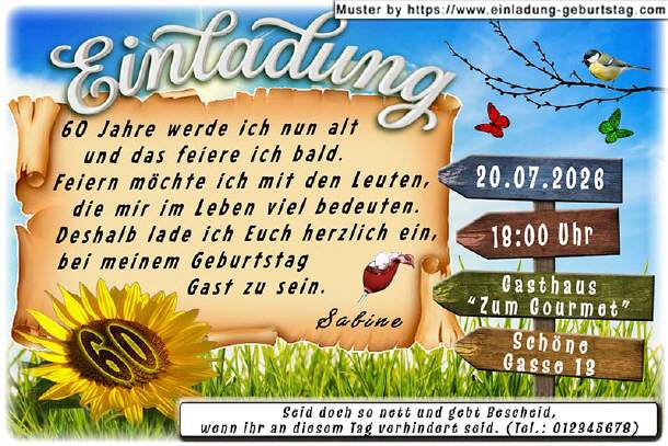 originelle Einladung Geburtstag - die Sonnenblume